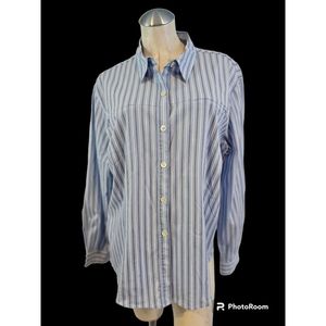 Blue Striped Women's Button-Up Shirt